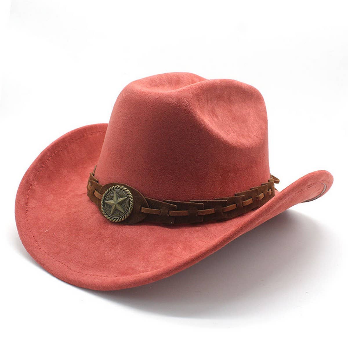 Faux Suede Felt Cowboy Hat Men's Classic Fedora_CWAH2510