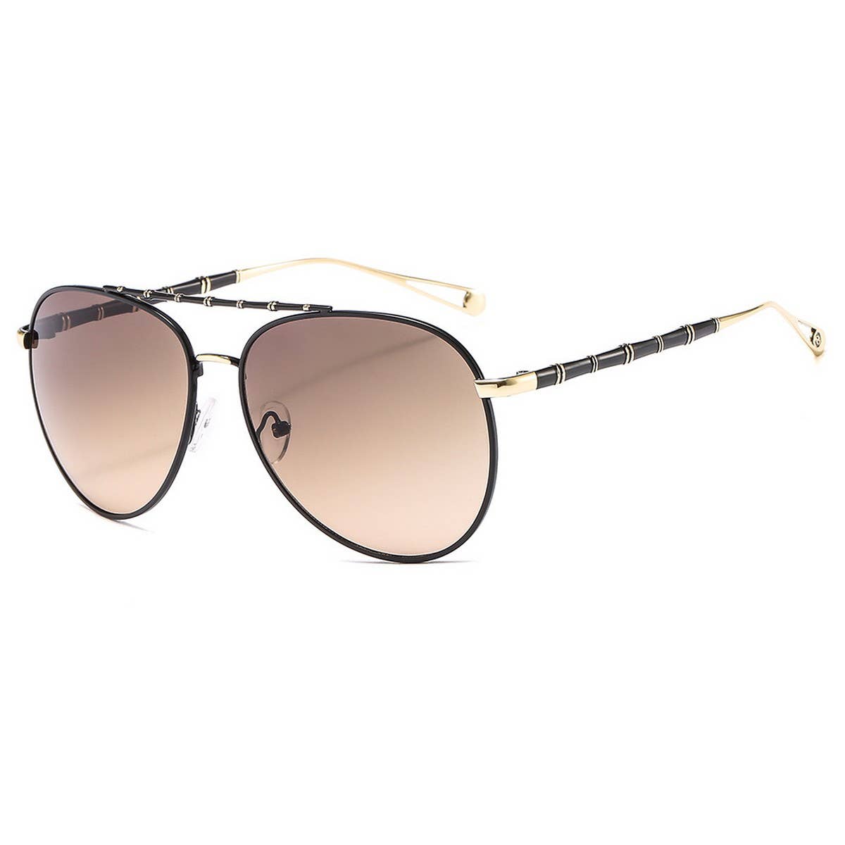 Painted Double Bridge Bamboo Metal Sunglasses_CWASG1185