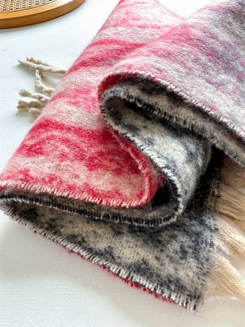 Vintage Paisley Scarf - Thick Tassel Winter Wrap