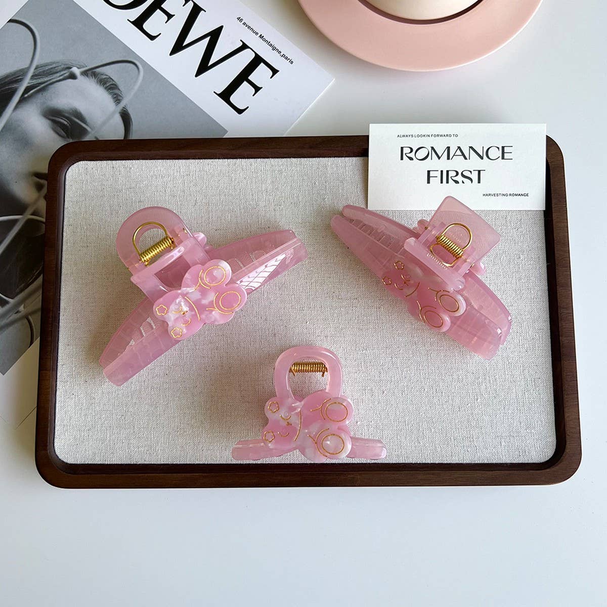 Sweet Bear Acetate Hair Claw Cute Medium Clip