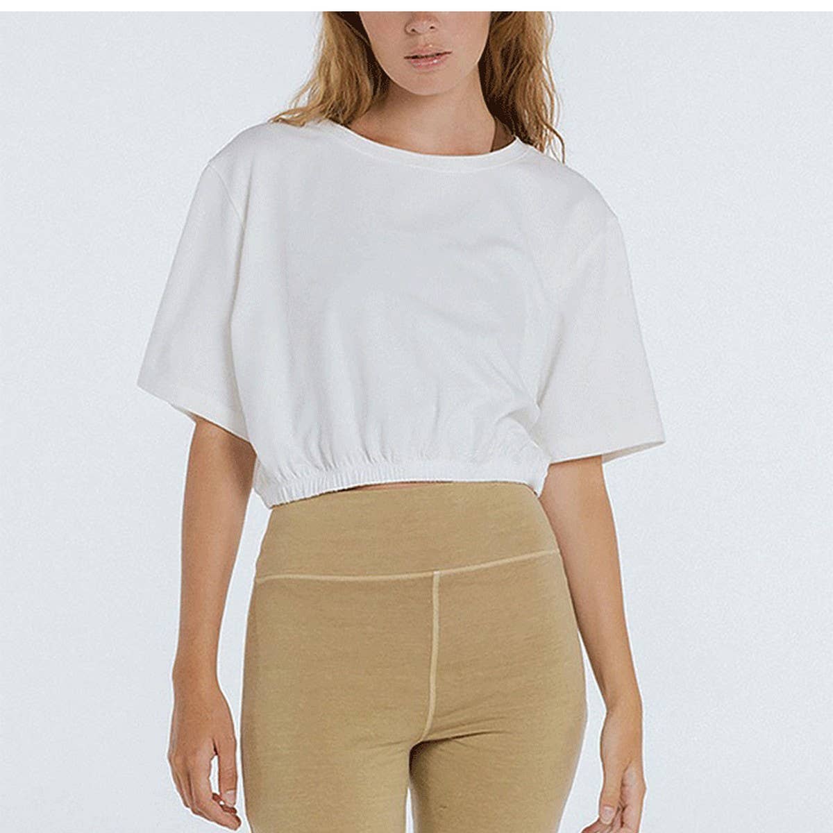 Sports yoga wear casual fitness waist T-shirt