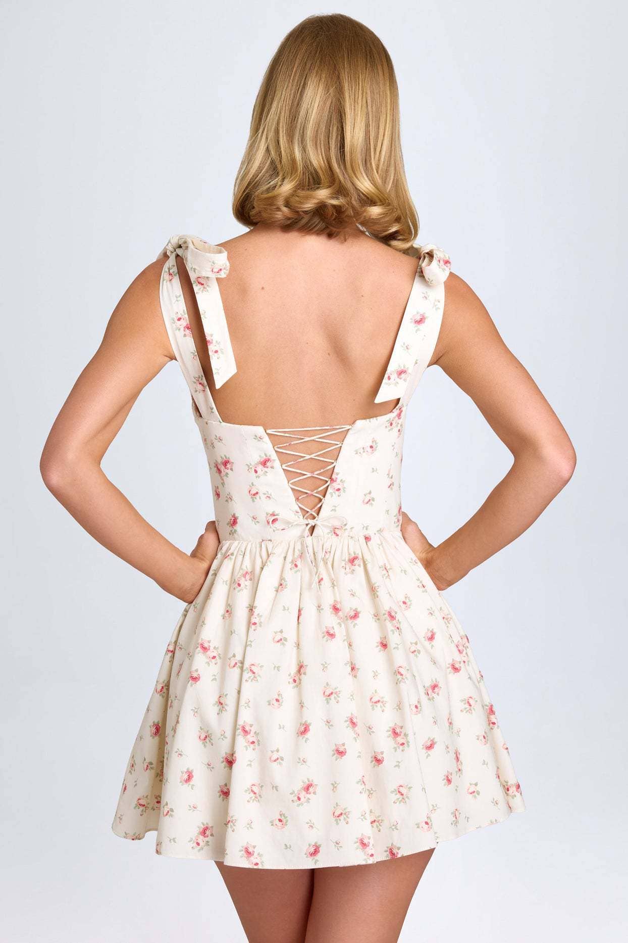 Stylish square neck high waist halter dress