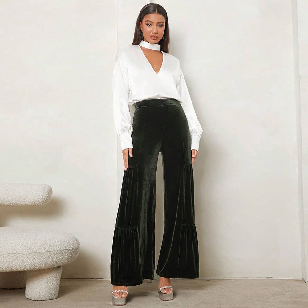 FLANGED HIGH-WAISTED STRAIGHT CANARY PANTS