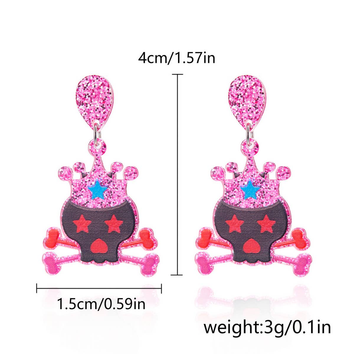 HALLOWEEN SKULL PRINT EARRINGS