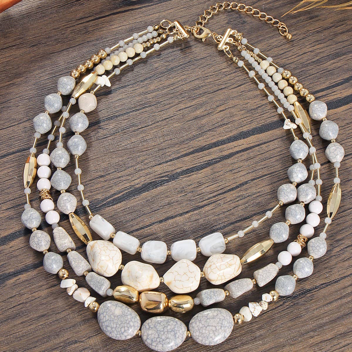 MULTI-LAYERED BEADED FASHION NECKLACE