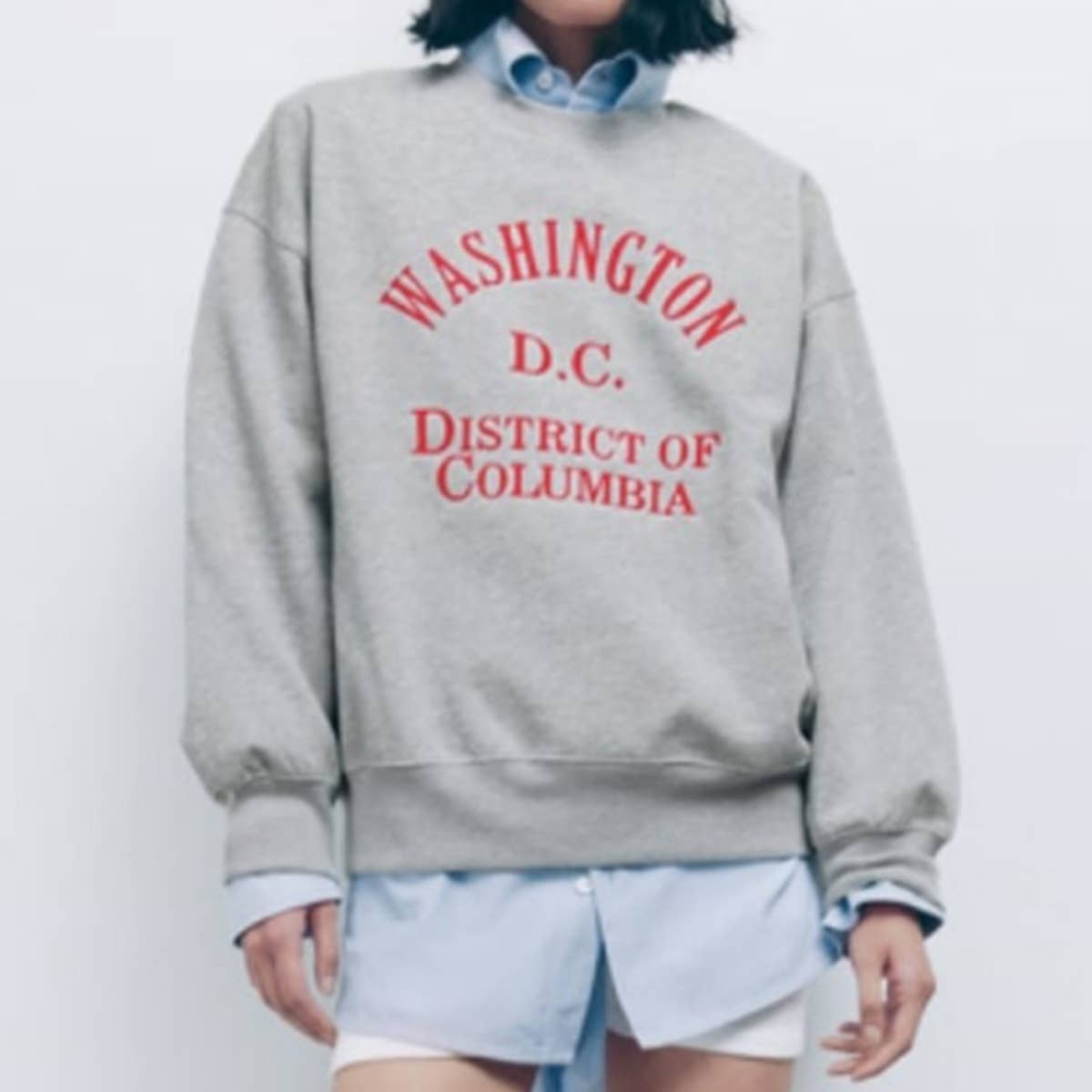 EMBROIDERED LOOSE RIBBED PULLOVER HOODIE