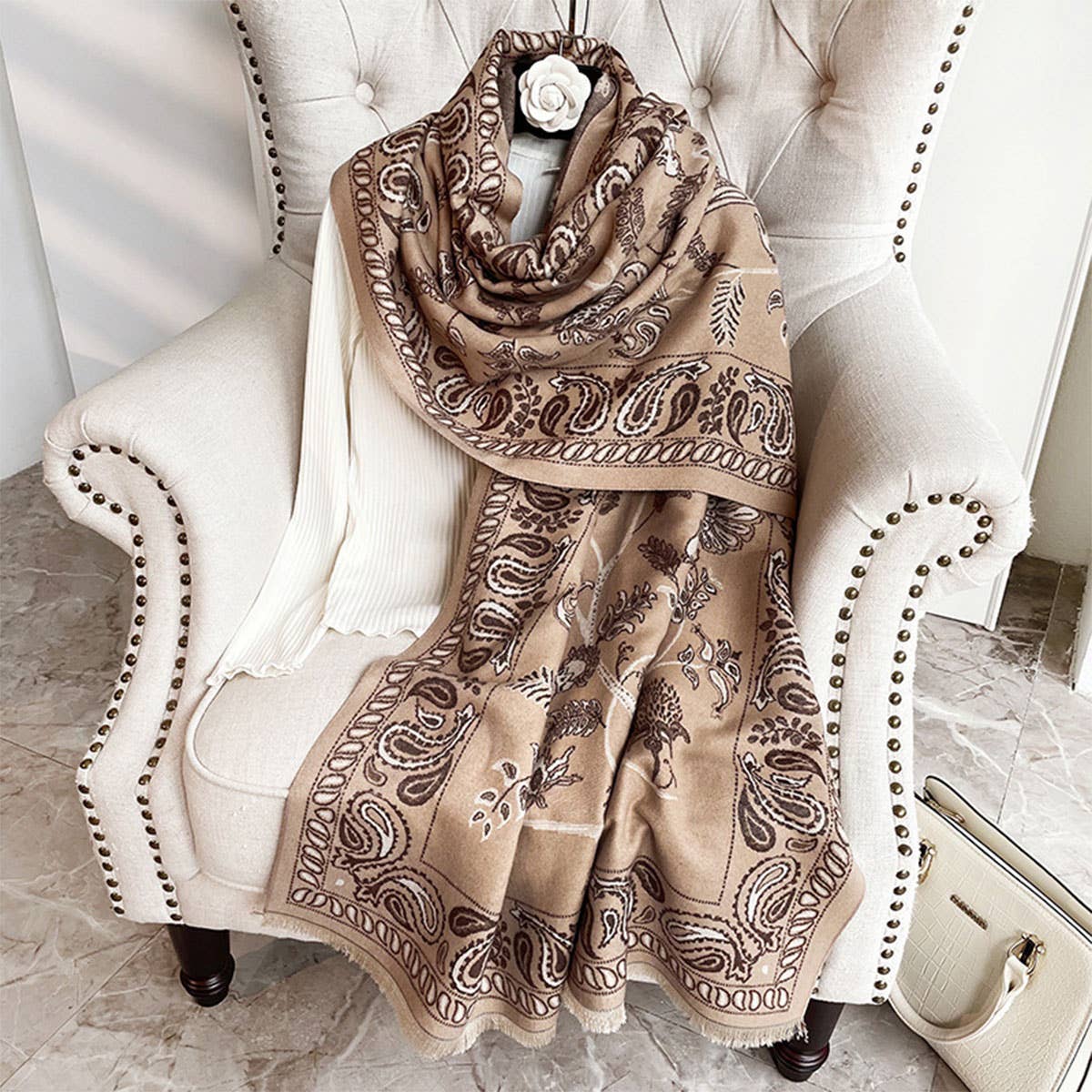 Printed Tassel Shawl Blanket Scarf for Office-Fall_CWASC0191