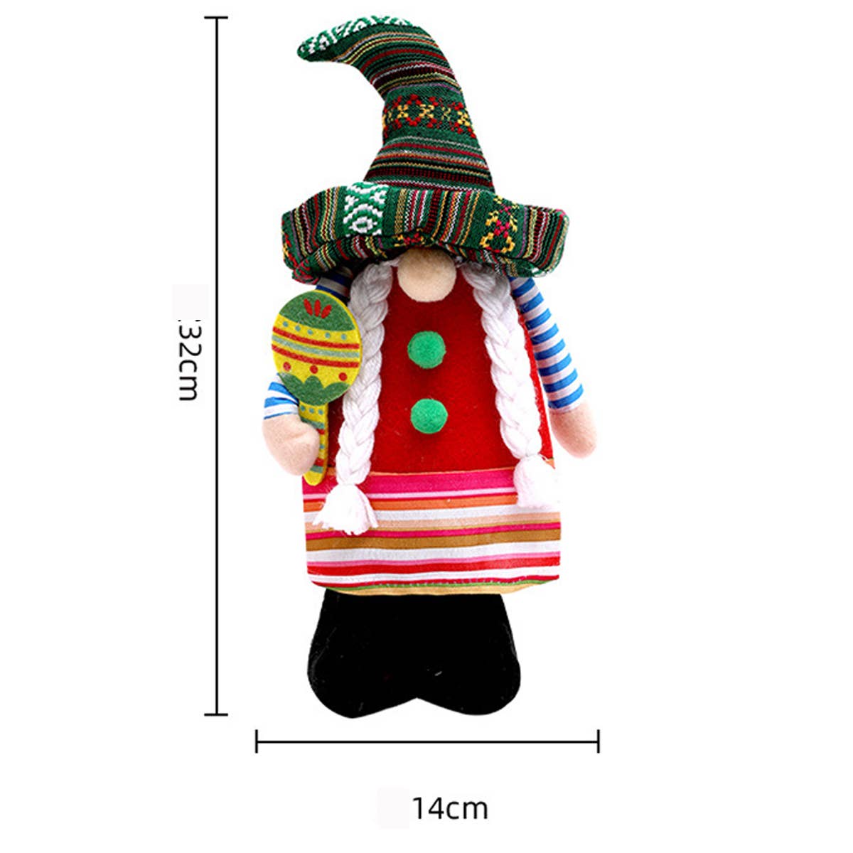 CWMM9486_CARNIVAL DECORATIONS WIDE-BRIMMED HAT MUSIC DOLL