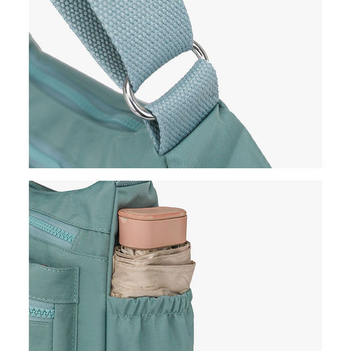 LIGHTWEIGHT NYLON MULTI-LAYER SHOULDER BAG