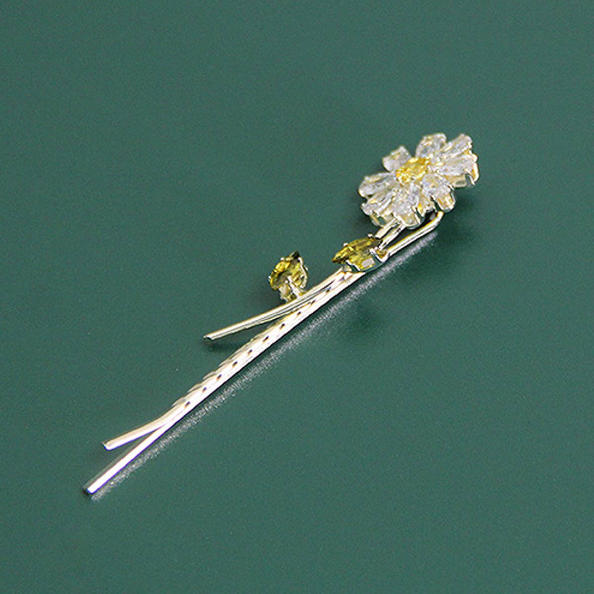 STYLISH ZIRCON SUNFLOWER HAIR PIN FOR GIRLS_CWAHA1209