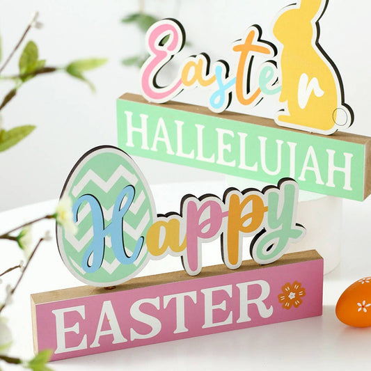 Easter Bunny Egg Letter Wood Standing Decor_CWAJE05392