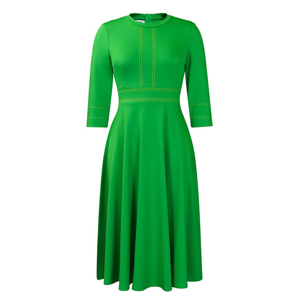 FASHIONABLE SWING DRESS WITH THREE QUARTER SLEEVES