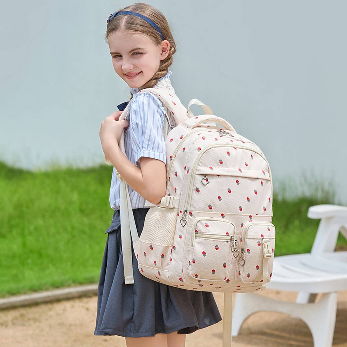 Strawberry Backpacks for School Teen Girls Nylon_CWAB5493