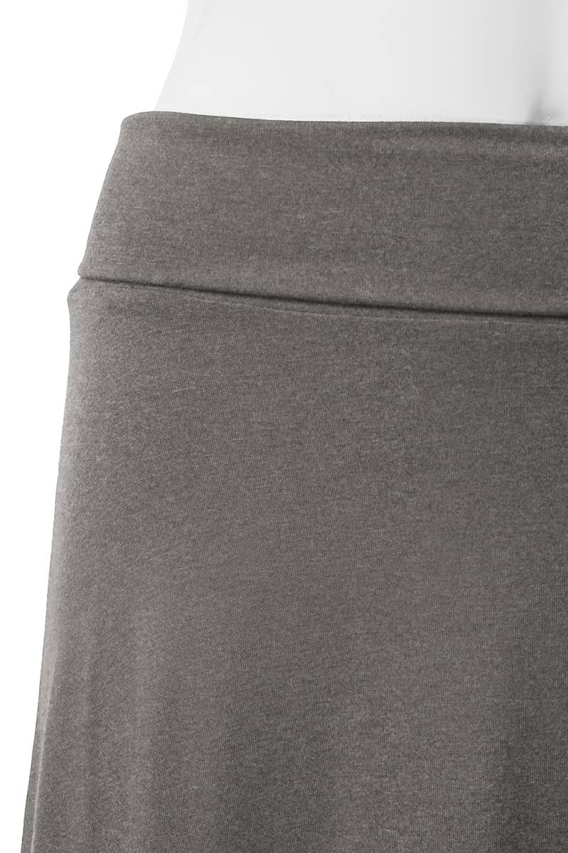 AWBMS204_High Waist Elastic Flared Midi Skirt