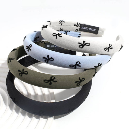 SIMPLE SOLID COLOR BOW PRINT HEADBAND_CWAHA2245