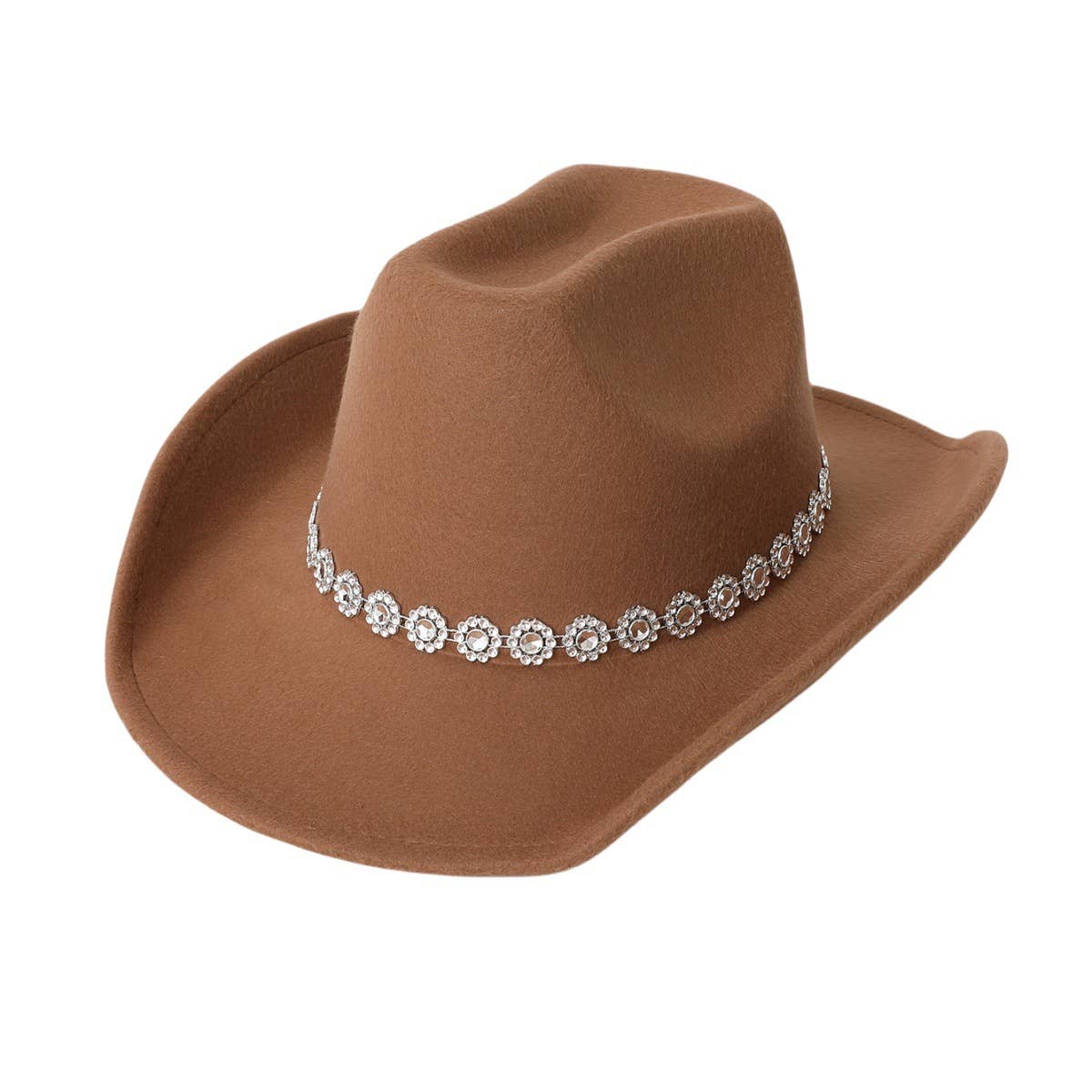 Spiral Sequin Brim Western Felt Fedora Hat_CWAH3625