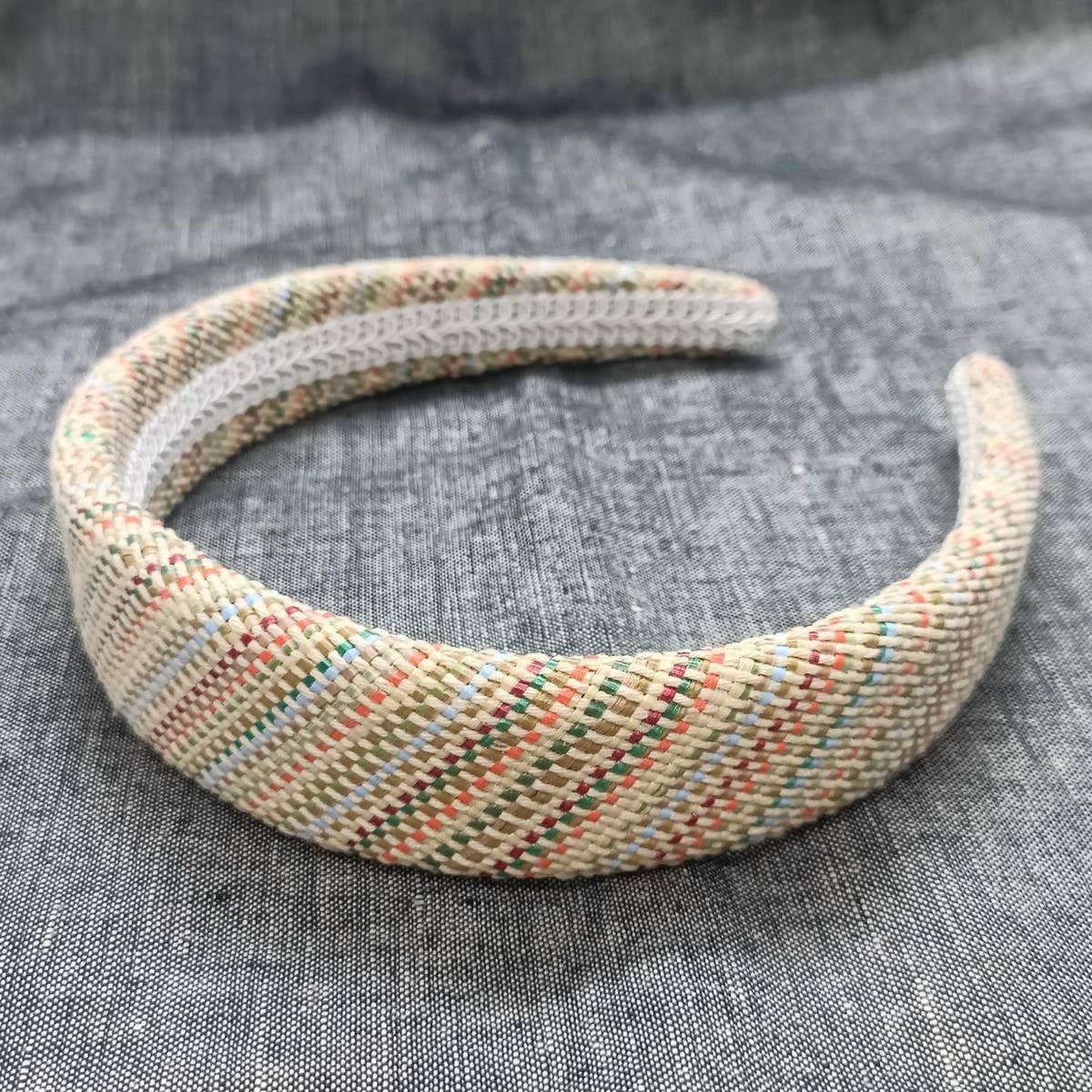 New Striped Raffia Woven Padded Crown Headband_CWAHA6333