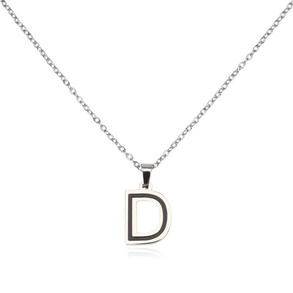 CWAJE05716_STAINLESS STEEL ALPHABET LETTER PENDANT NECKLACE