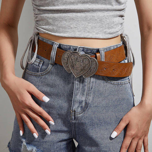 VINTAGE PRINTED PIN BUCKLE BELT_CWABE0298