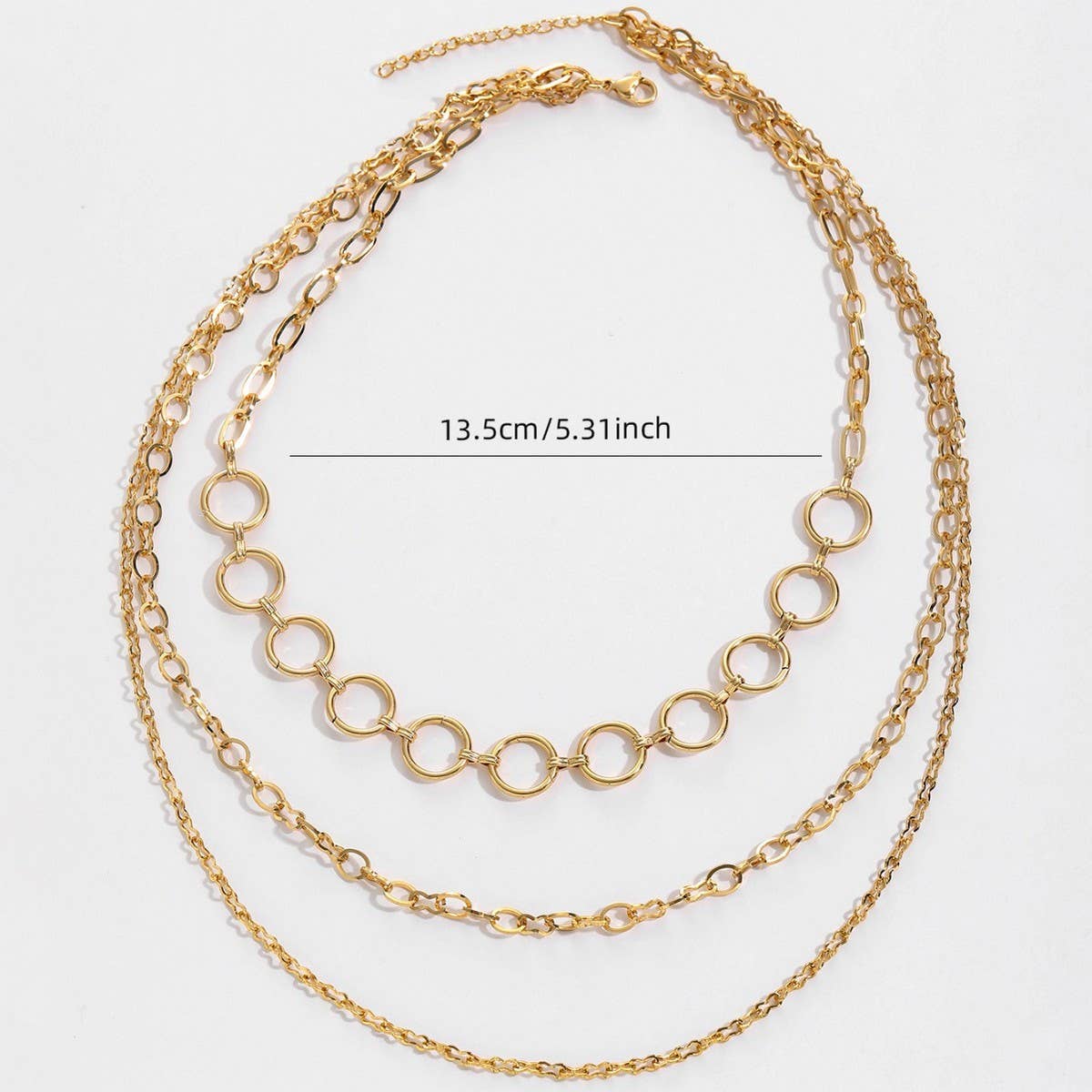 MULTI-LAYERED 18K THREE-LAYER NECKLACE