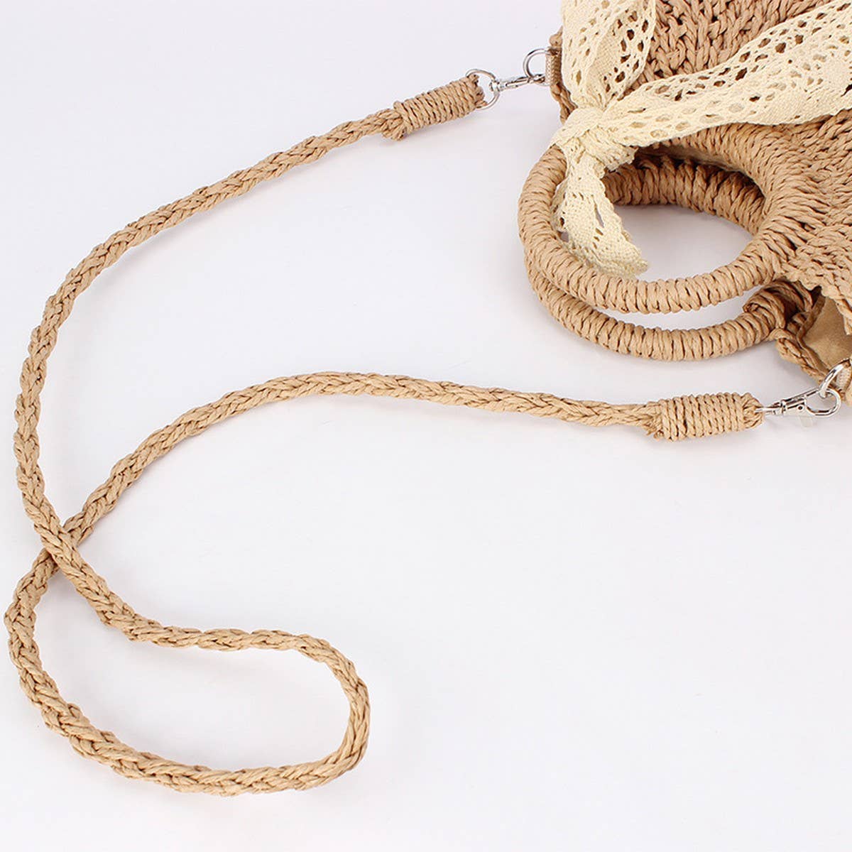 SEMI-CIRCULAR HANDMADE PAPER ROPE STRAW BAG_CWAB4701