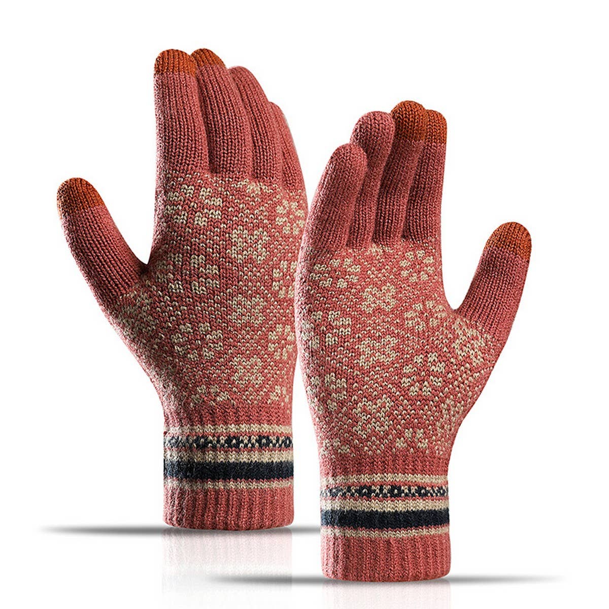 Women¡¯s Knit Gloves ? Jacquard Fleece Touchscreen_CWMM1486