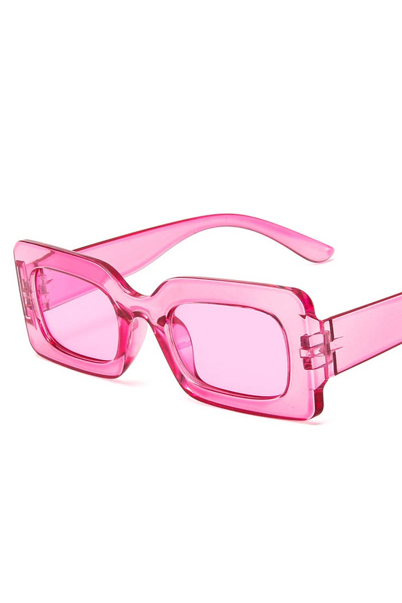 Trendy Small Square Jelly Sunglasses, Retro Style