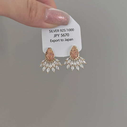 UNIQUE MICRO INLAID ZIRCON EARRINGS AND EARRINGS