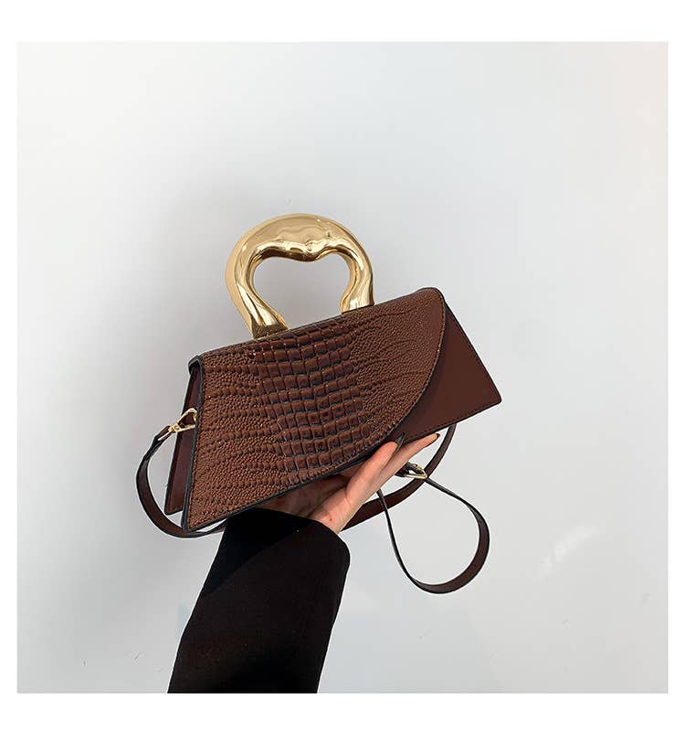 Stone-patterned retro crossbody small square bag