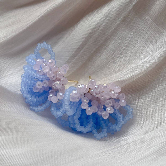 NEW CONTRAST COLOR BEADED EARRINGS