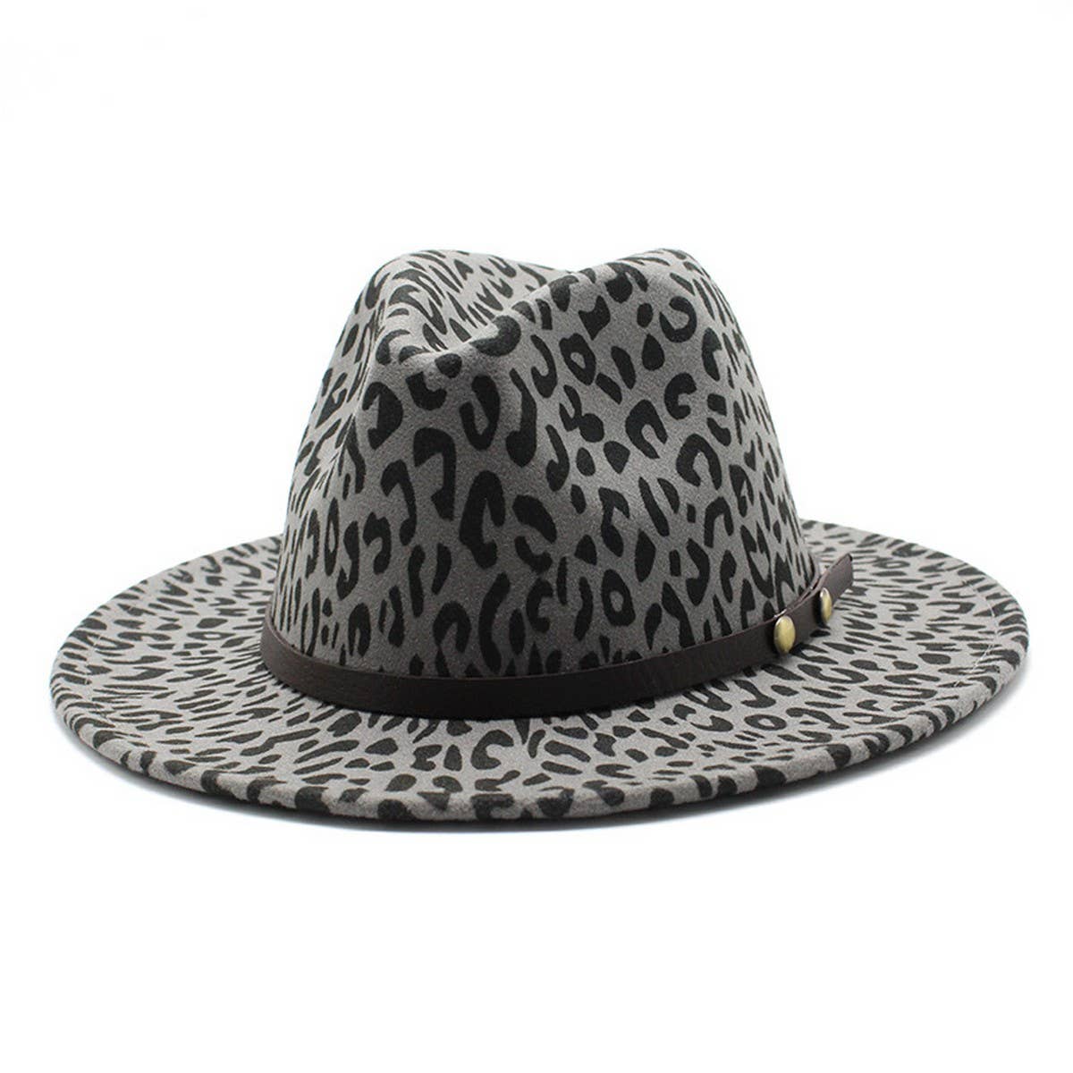 FASHION LEOPARD PRINT WOOLEN HAT JAZZ HAT FELT HAT_CWAH2542