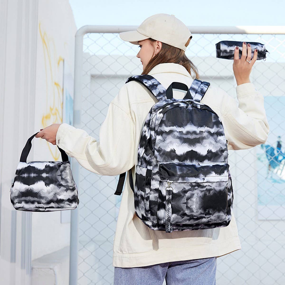 Stylish Ink Print Backpacks for School Girls_CWAB5503