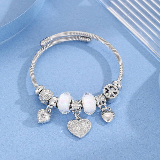Durable Stainless Steel Adjustable Heart Bracelet