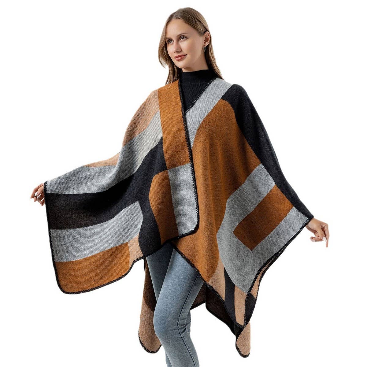 FAUX CASHMERE SHAWL WARM DOUBLE-SIDED CLOAK