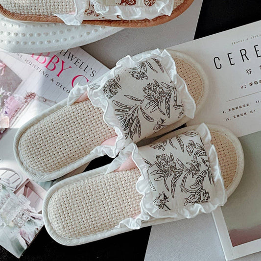 WOMEN'S INDOOR NON-SLIP BREATHABLE LINEN SLIPPERS