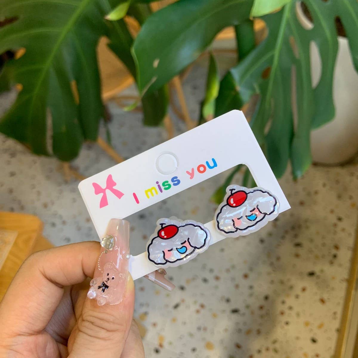 CWAHA4457_GIRL PUPPY BEAR CUTE CARTOON HAIRPIN