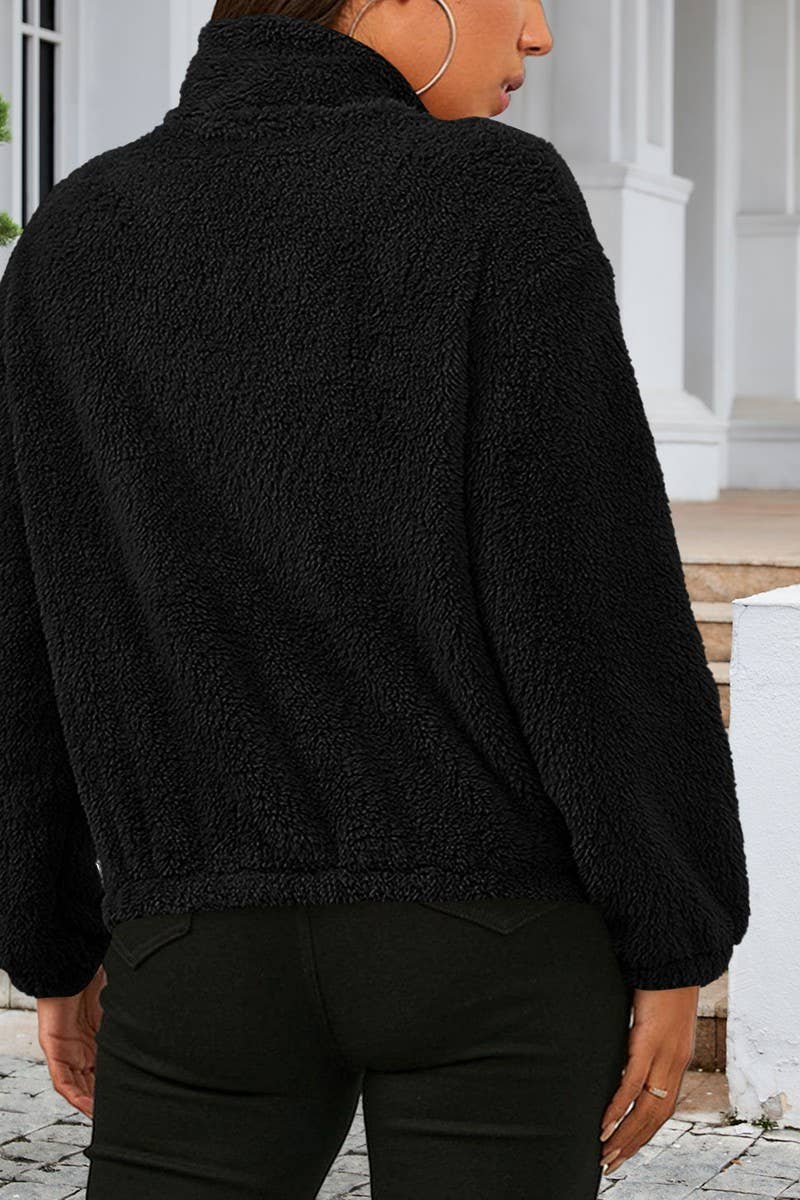 CWOCO0333_LONG-SLEEVED PLUSH LOOSE WARM CARDIGAN