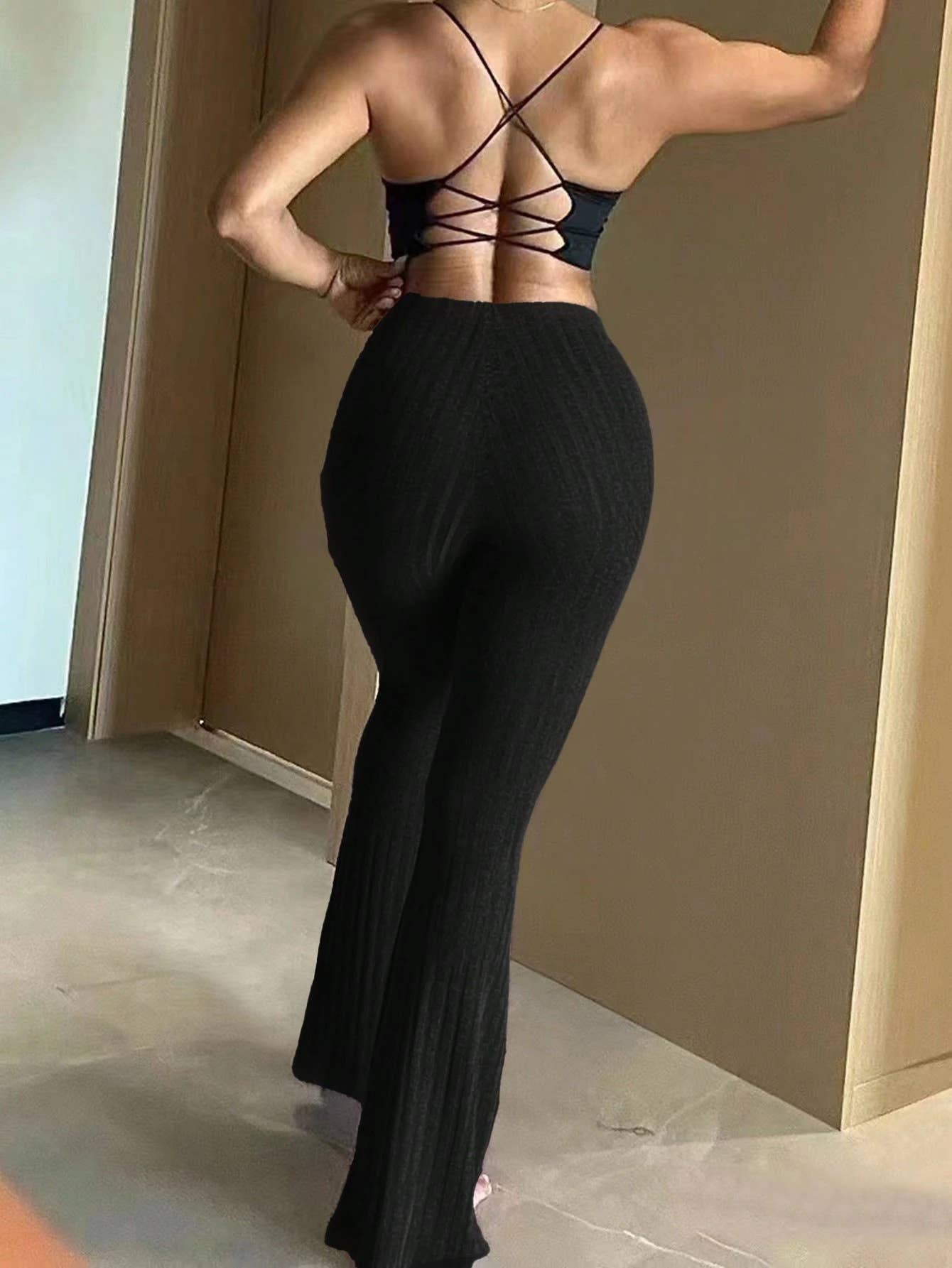 HIGH-WAISTED BODYFITTING SPORTS CASUAL PANTS