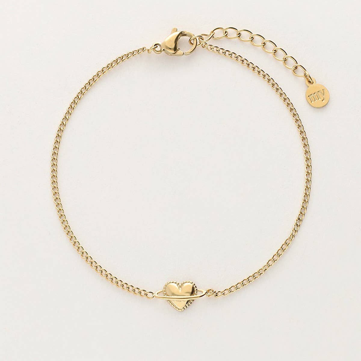 Heart-plated high-grade zircon bracelet