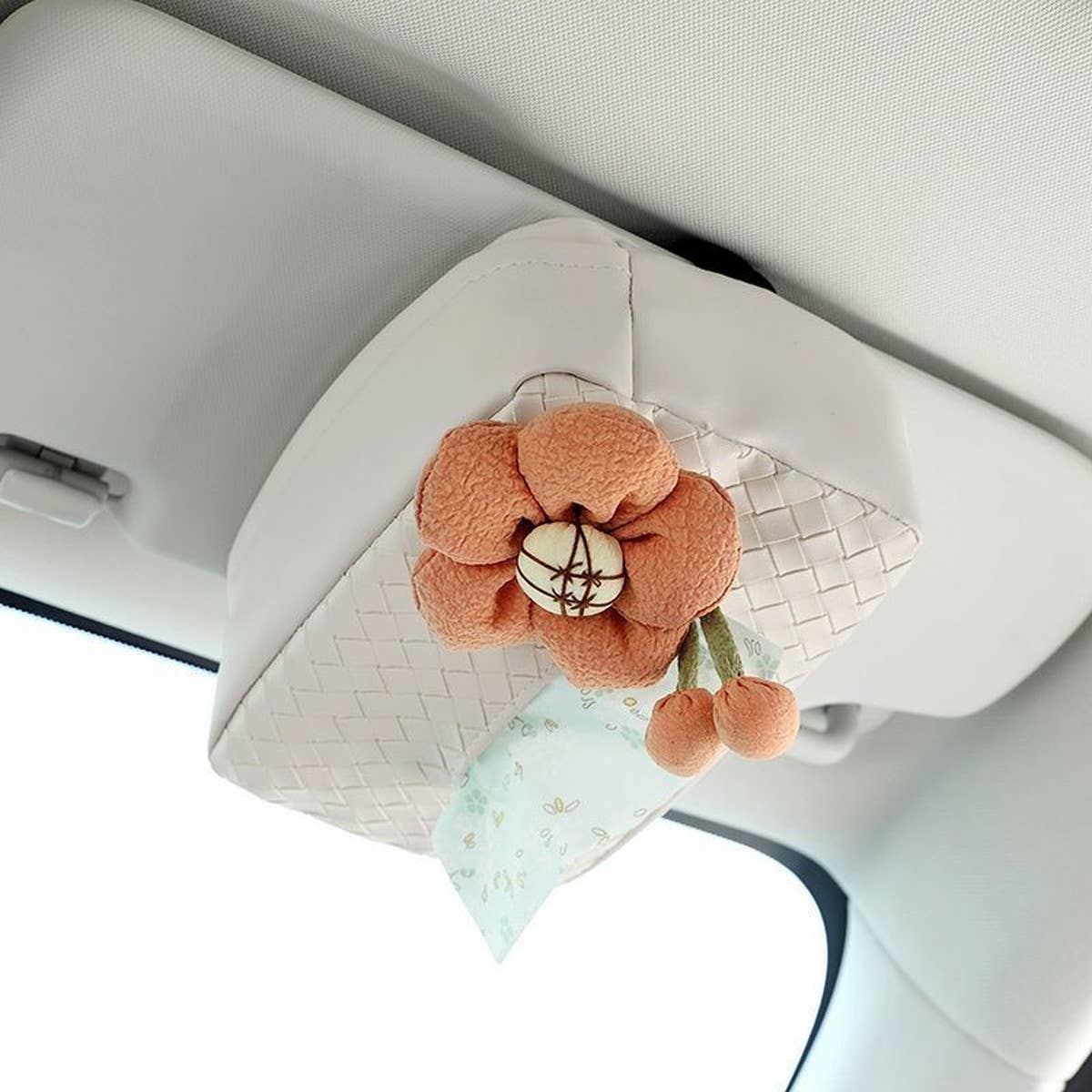 NEW CUTE FLOWER CAR TISSUE BOX STORAGE BOX