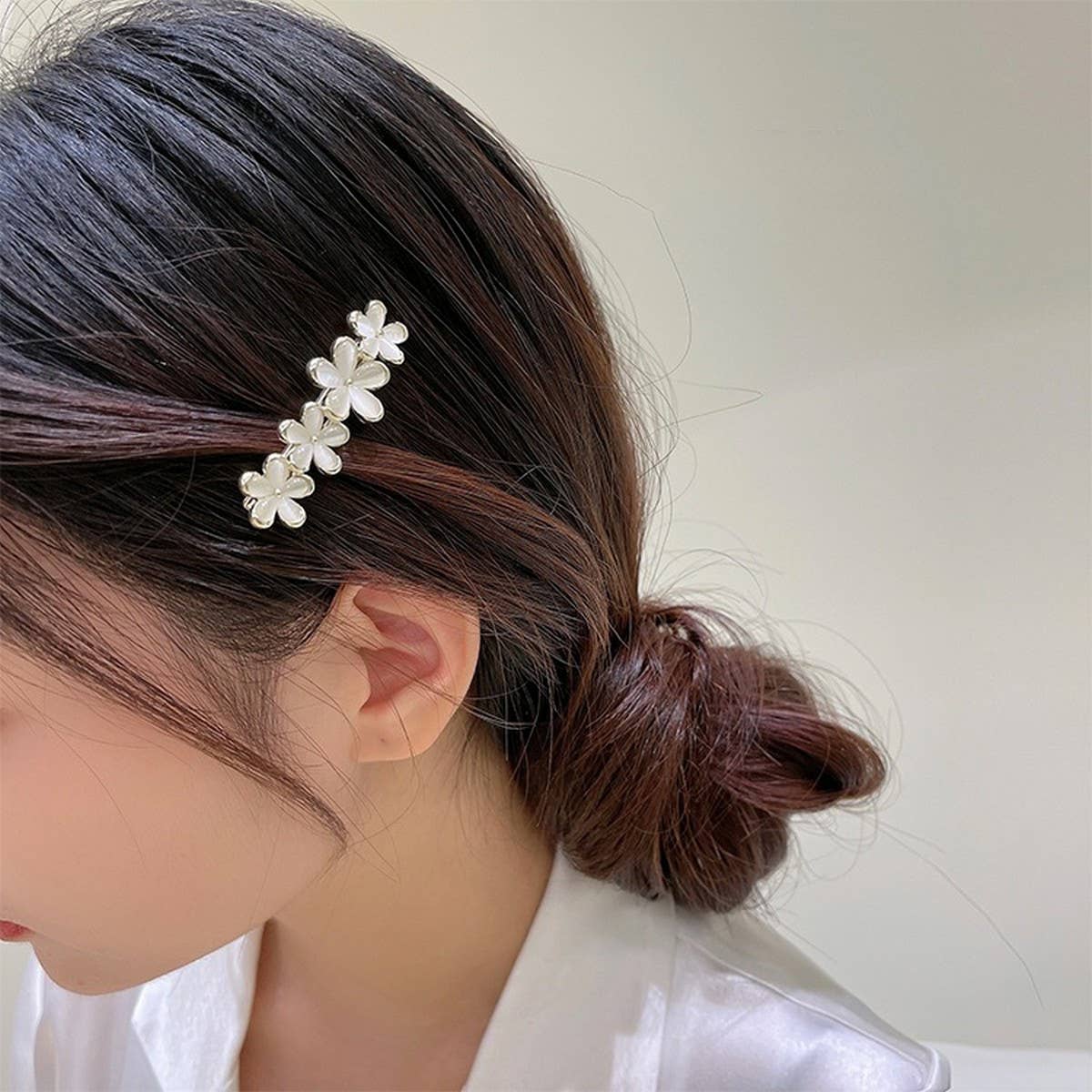 EXQUISITE CRYSTAL SMALL FLOWER HAIRPIN SIDE CLIP_CWAHA4787