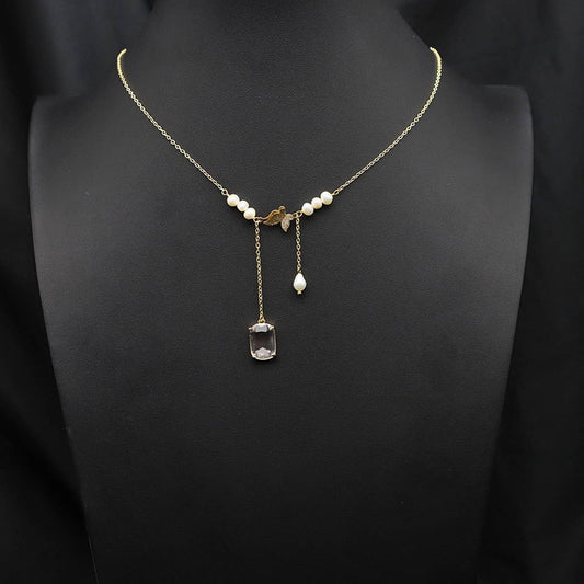 VERSATILE RETRO BUTTERFLY PEARL NECKLACE FOR WOMEN