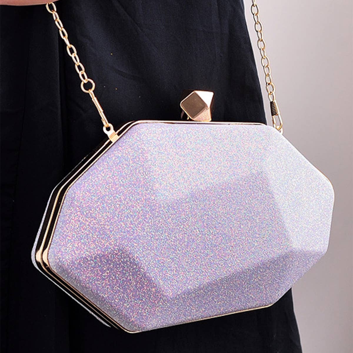 WOMEN FASHION IRREGULAR PRISMATIC CLUTCH BAG_CWAB0615