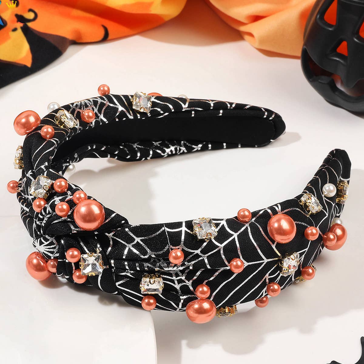HALLOWEEN DIAMOND PEARL HEADBAND_CWAHA1636