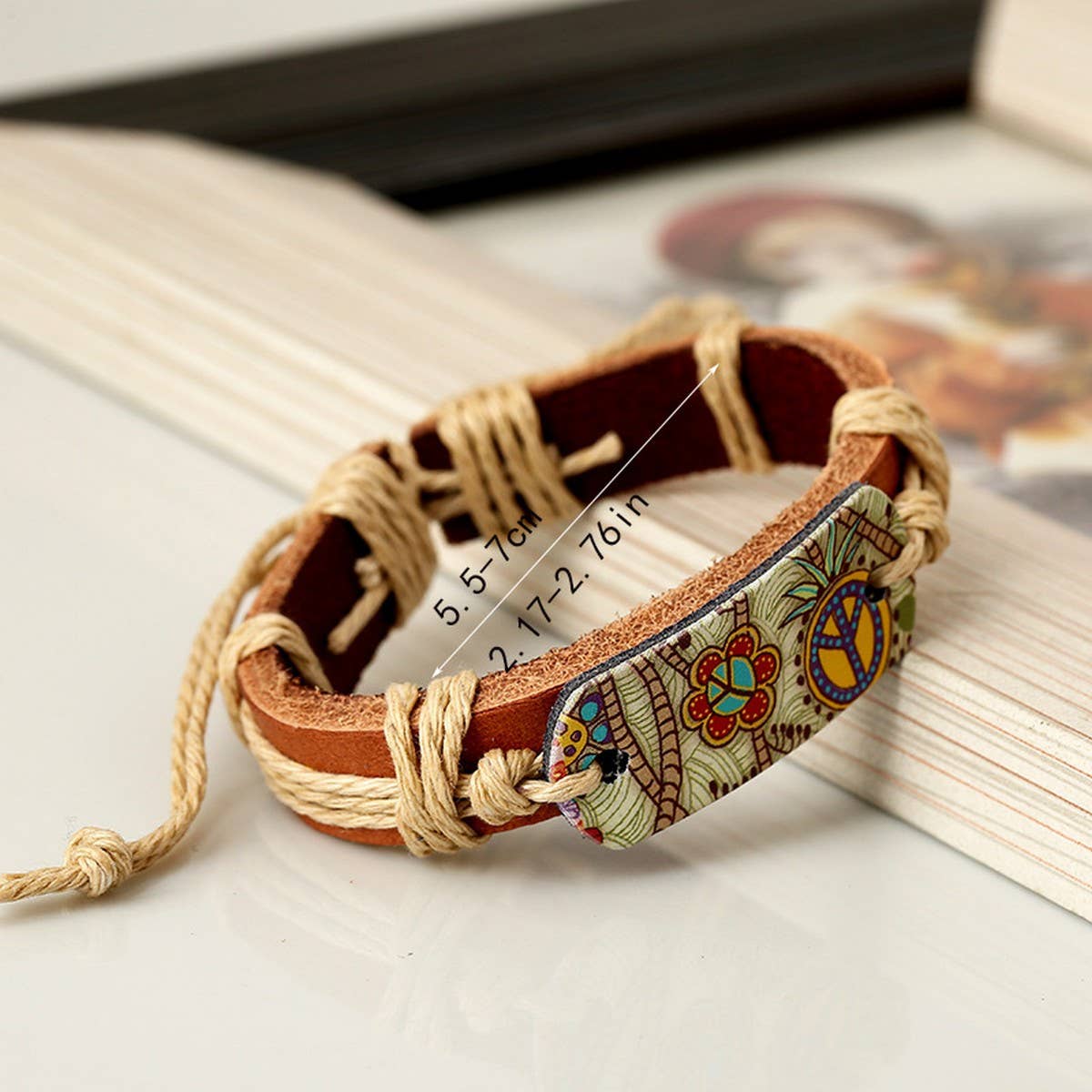 VINTAGE STYLE HEMP ROPE BRAIDED LEATHER BRACELET