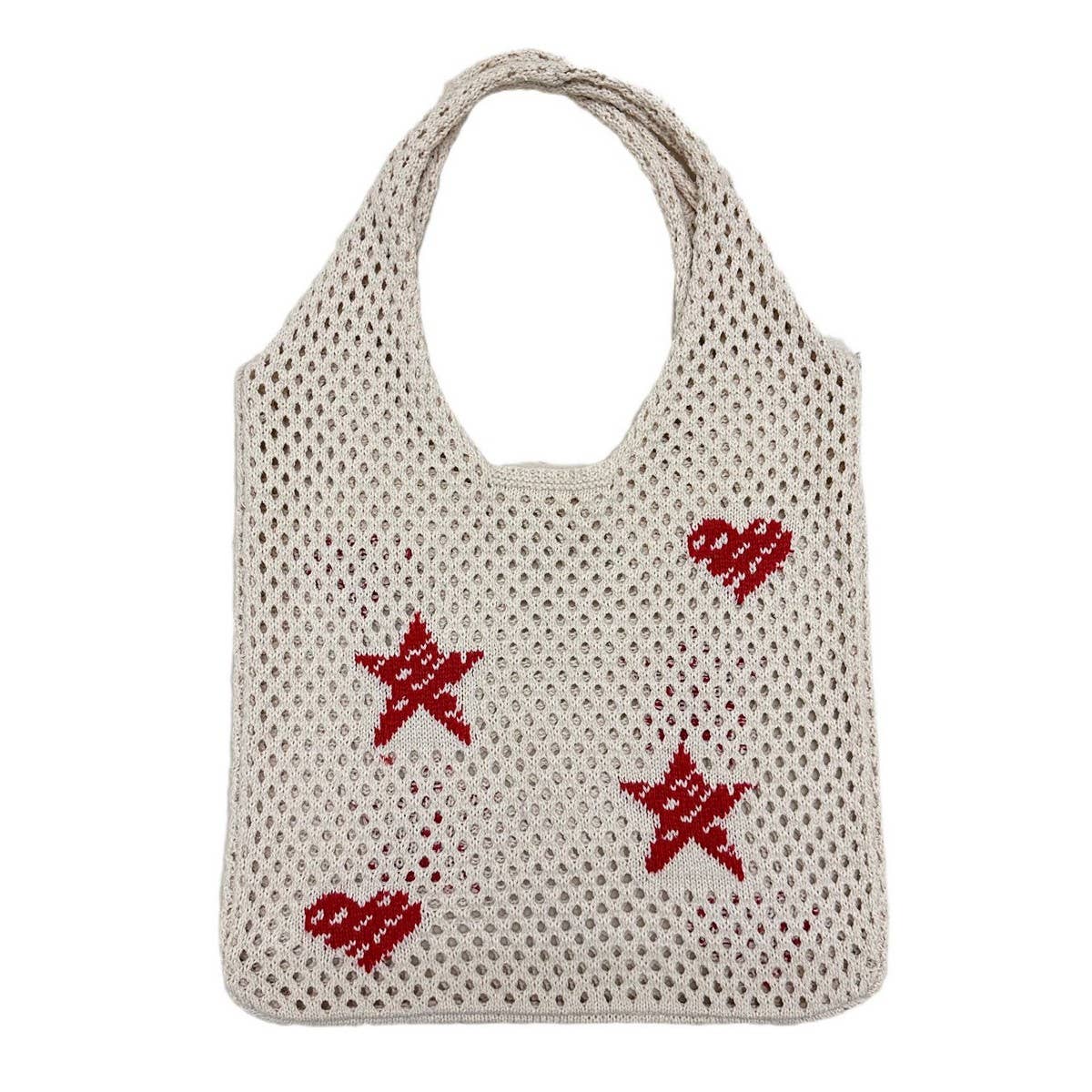 CWAB1957_LOVE STAR PRINTED KNITTED BAG