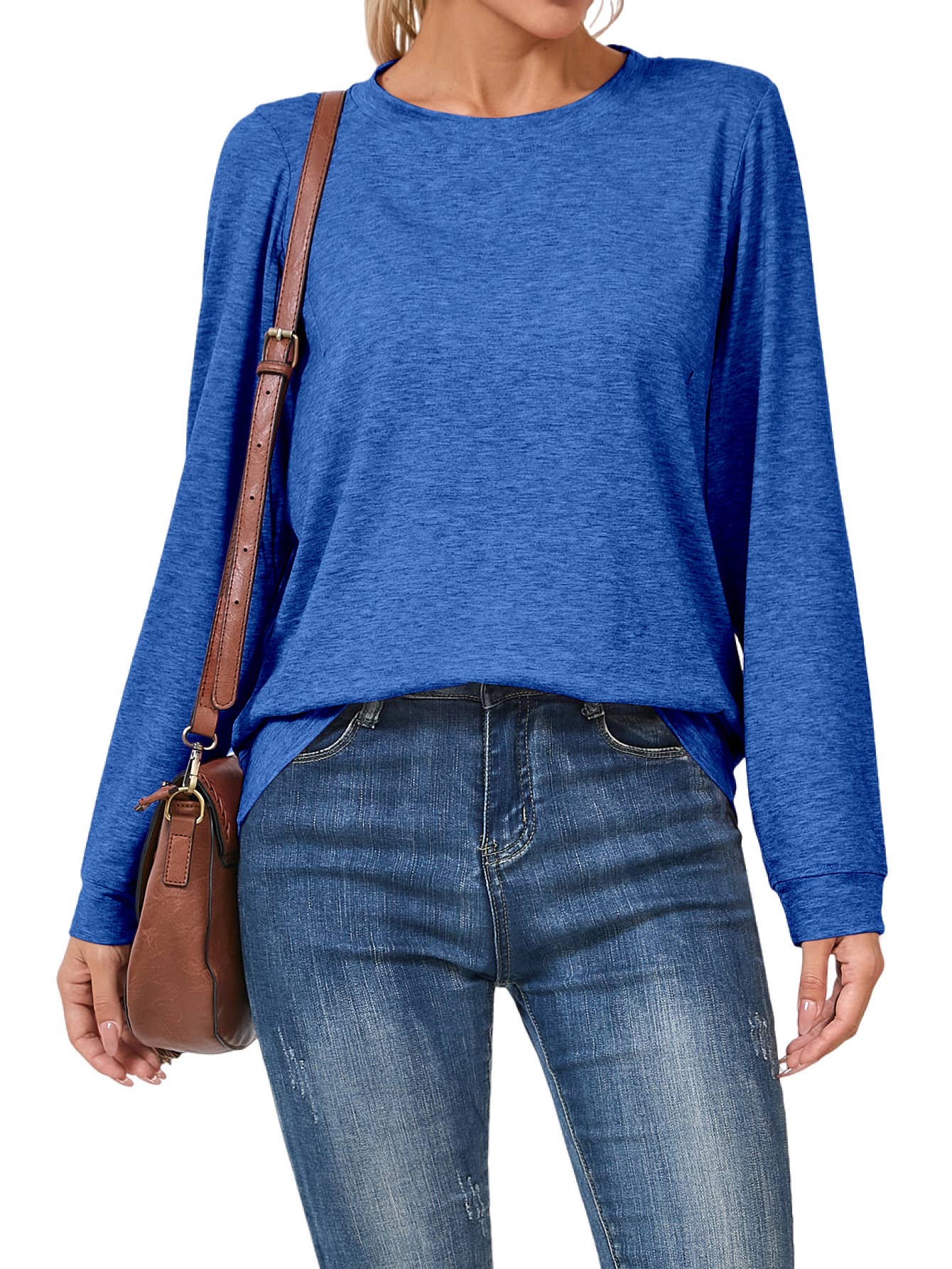 SOLID COLOR CASUAL CREWNECK COMFORTABLE T-SHIRT