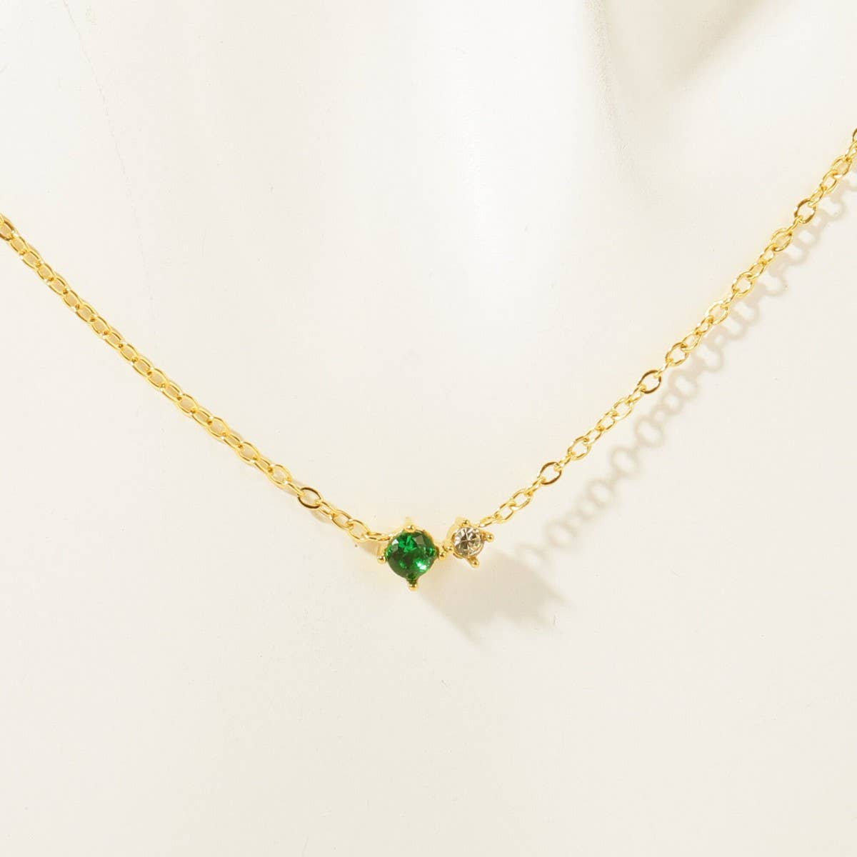 Retro Literary December Colored Zircon Necklace_CWMM5668