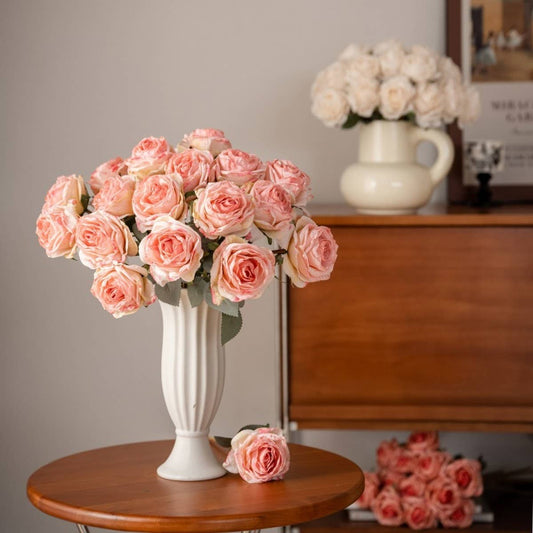 Elegant Burnt Edge Rose Bouquet for Table Decor
