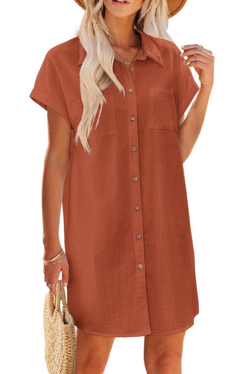 CWDSD7456_SUMMER COMMUTER STRIPED MID-LENGTH SHIRT DRESS